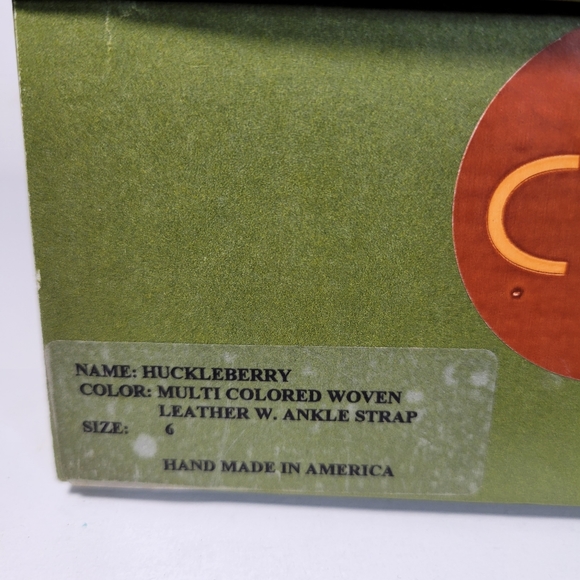 Womans Cydney Mandel Leather Heels Multi-colored woven Straps USA Made Size 6 - Picture 9 of 11